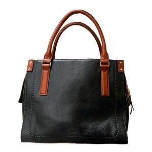FOSSIL CLAIRE Black Leather Satchel-Crossbody SHB1929001